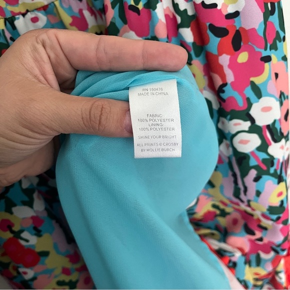 Crosby by Mollie Burch Bowie Dress Begonia Floral Ruffle Midi - Picture 5 of 6